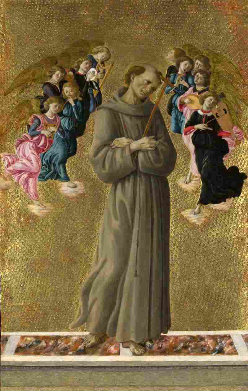 Saint Francis of Assisi with Angels. Sandro Botticelli