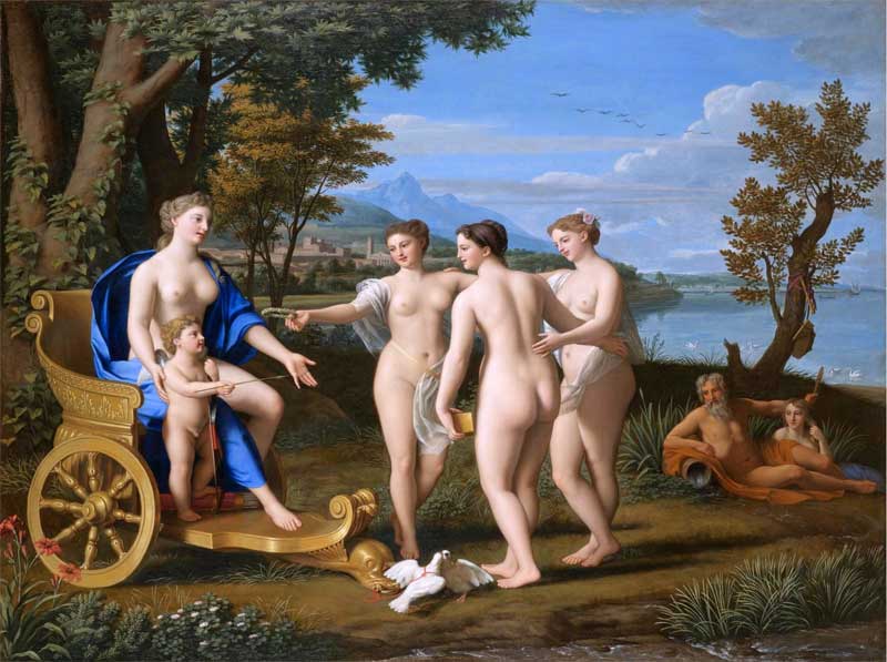 A Classical Landscape with Venus and Cupid Accompagnied by the Three Graces. Nicolas Colombel