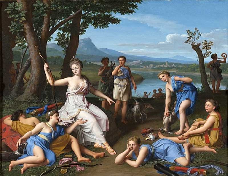 Diana returning from the hunt . Nicolas Colombel