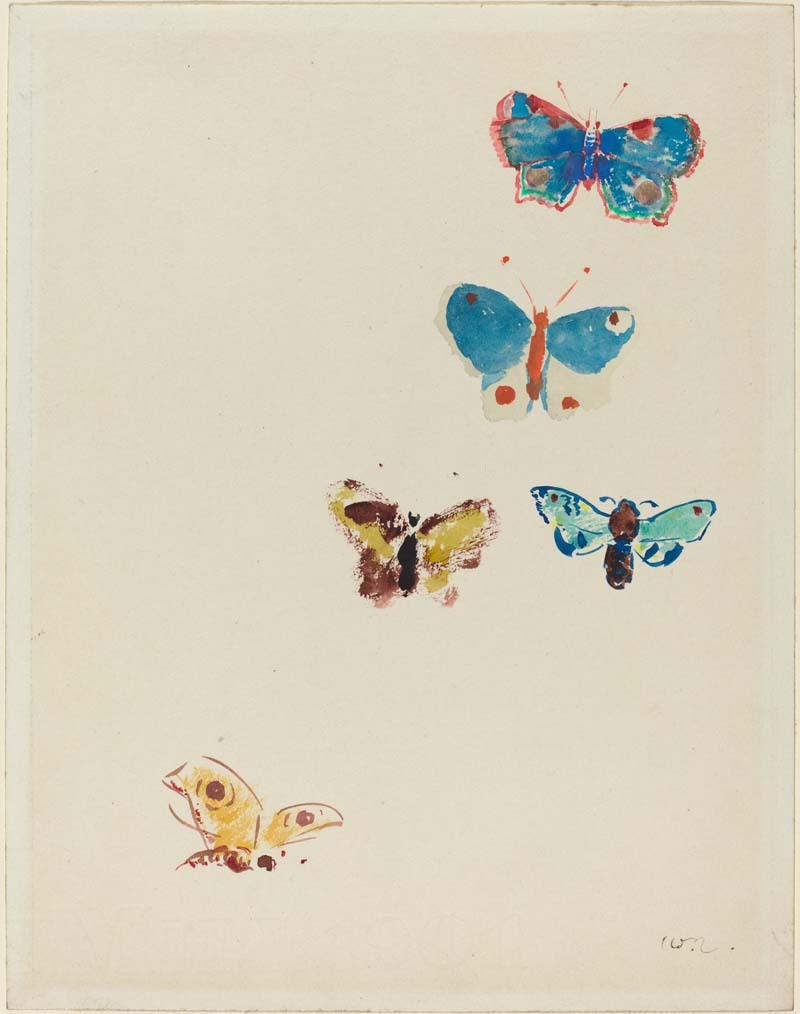 Five Butterflies, Odilon Redon