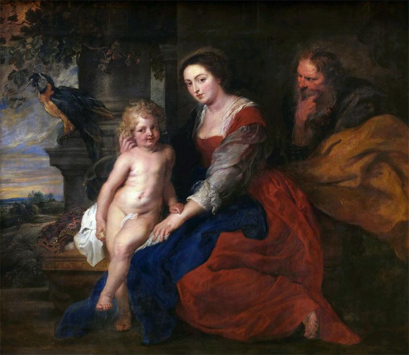 The Holy Family with a Parrot, Peter Paul Rubens