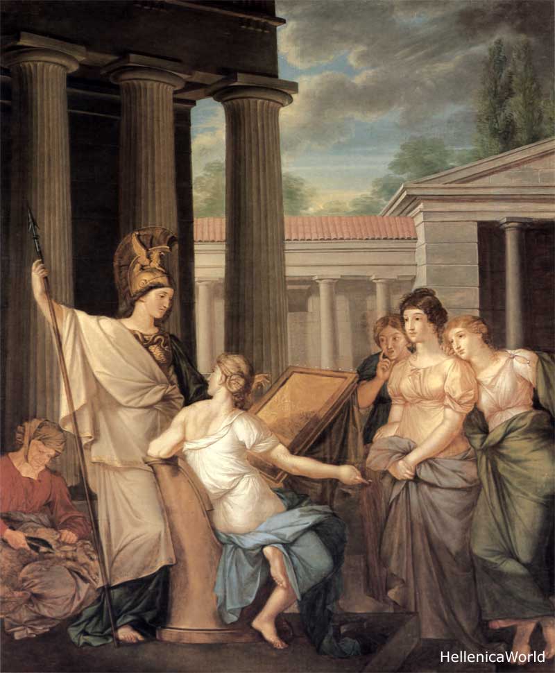 Athena Teaching the Women to Weave. Peter von Cornelius