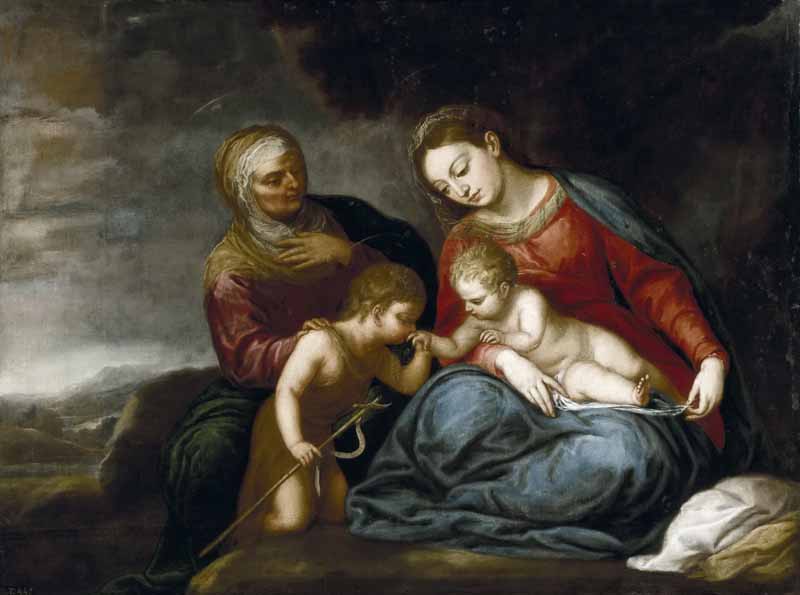 Madonna and Child with Saint Elizabeth and John the Baptist. Pedro Atanasio Bocanegra 