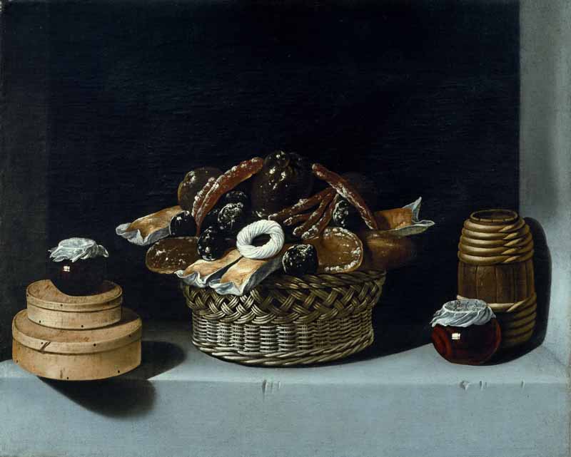 Basket and box with sweets, Juan van der Hamen y Leon