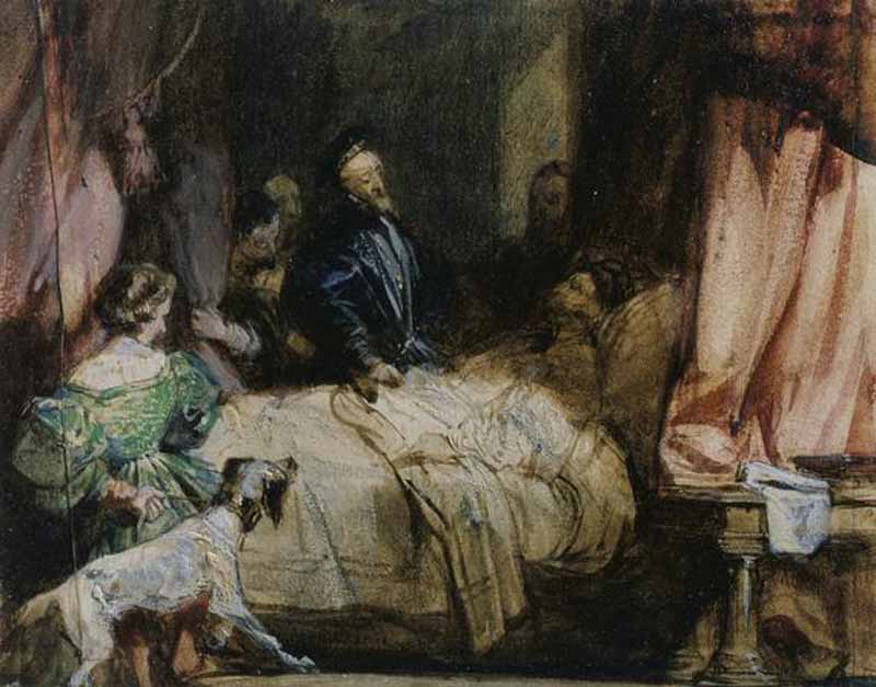Charles V visits François Ier after the Battle of Pavia (watercolor on paper). Richard Parkes Bonington,Richard Parkes Bonington