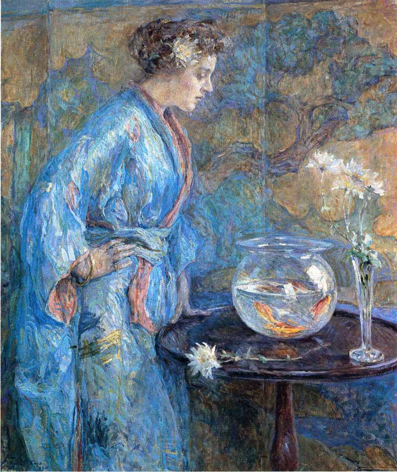 Girl in Blue Kimono, Robert Lewis Reid