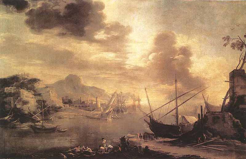 View Of The Gulf Of Salerno. Salvator Rosa