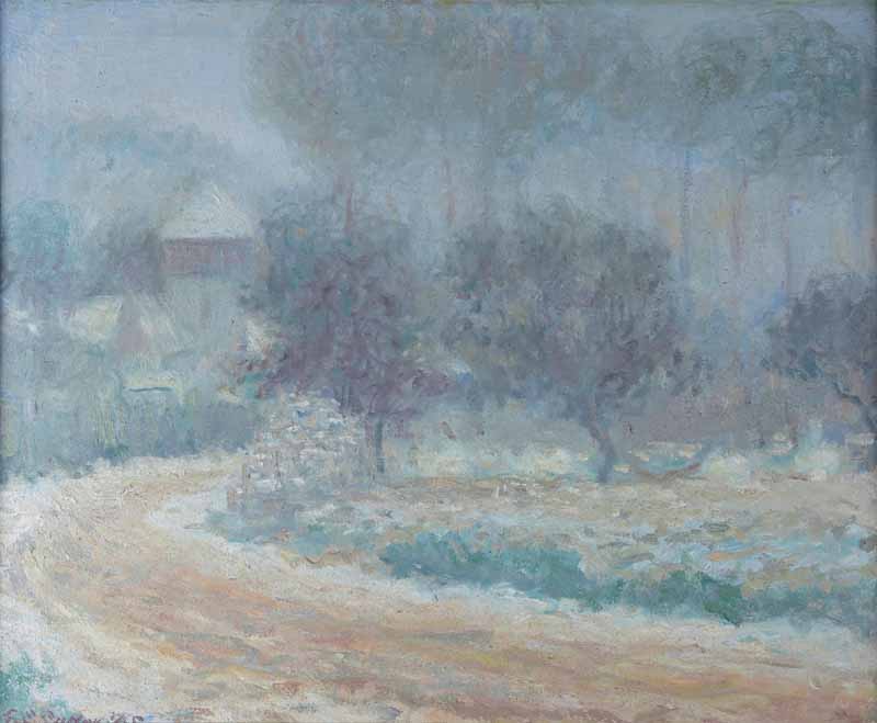 Mill in the Snow, Giverny, Theodore Earl Butler