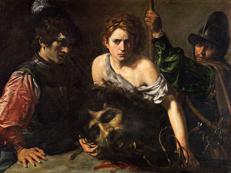 David With the Head of Goliath and two Soldiers. Valentin de Boulogne