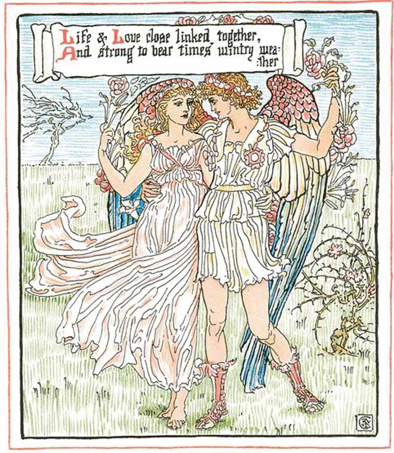 Life and Love close linked together. Walter Crane