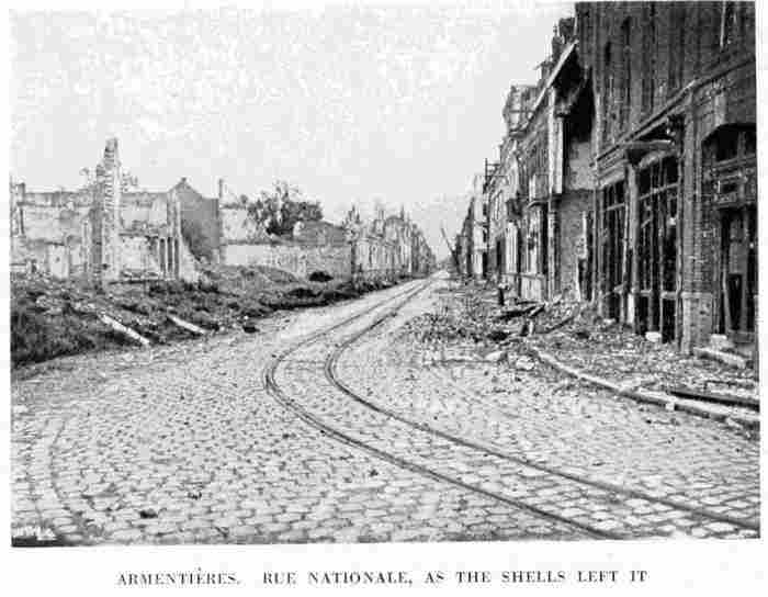 ARMENTIÈRES. RUE NATIONALE, AS THE SHELLS LEFT IT