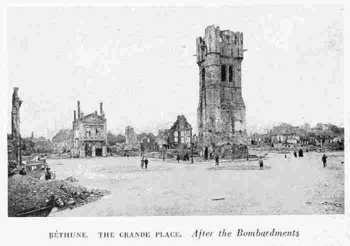 BÉTHUNE. THE GRANDE PLACE. After the Bombardments