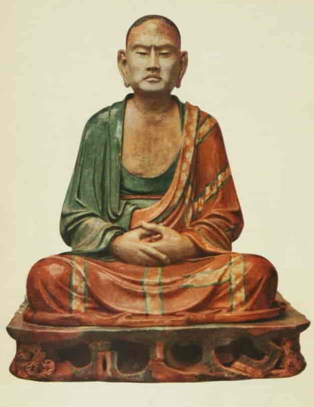 Statue of a Lohan or Buddhist Apostle sitting im meditation