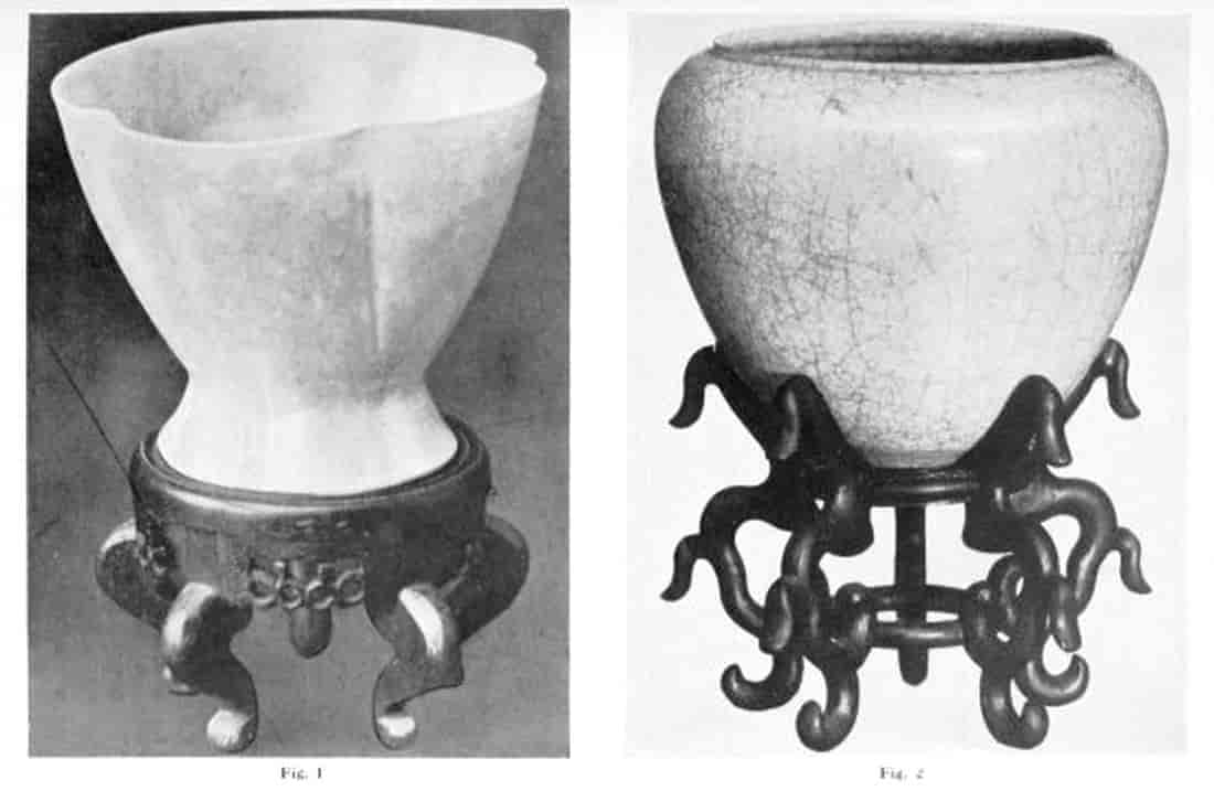 Cup with decorated stand on legs