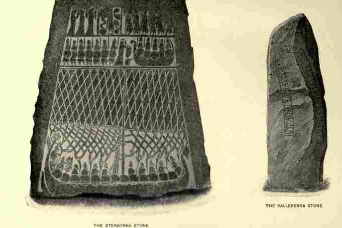 The Stenkyrka Stone (Monument from the Island of Gotland showing viking ships.)—The Valleberga Stone.