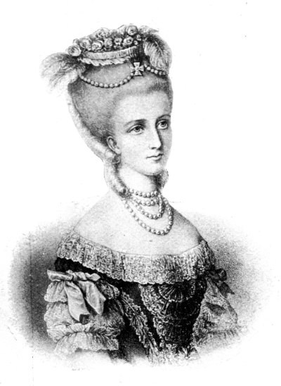 COMTESSE D'ARTOIS, WIFE OF ONE OF LOUIS XIV.'S GRANDSONS, WEARING FINE BRUSSELS LACE.