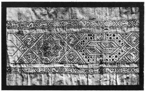 EGYPTIAN EMBROIDERY. Found in a tomb at Thebes.