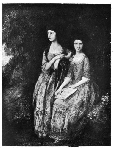 MRS. TICKELL AND HER SISTER, MRS. SHERIDAN, BY GAINSBOROUGH, SHOWING HOW LACE WAS SUPERSEDED BY FILMY MUSLINS.