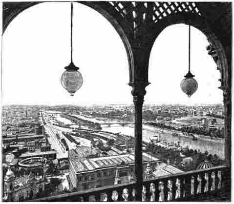 VIEW FROM THE FIRST PLATFORM OF THE EIFFEL TOWER.