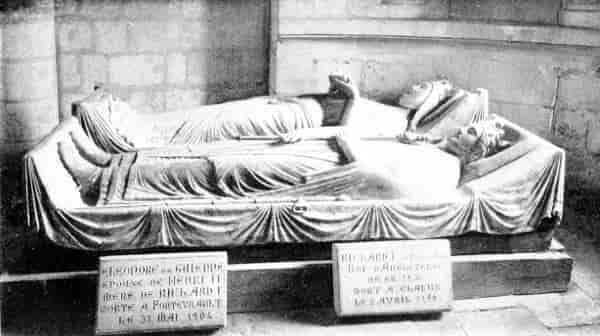Tombs of Richard I. and Eleonore of Guinne at Fontevrault.