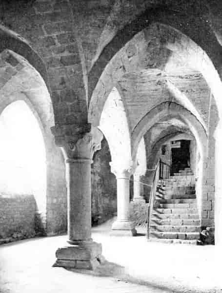 The Crypt de l'Aquilon in the Abbey of Mont Saint-Michel.