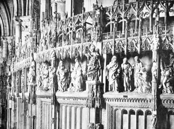 Stone Carvings Surrounding the Choir of the Cathedral at Chartres.