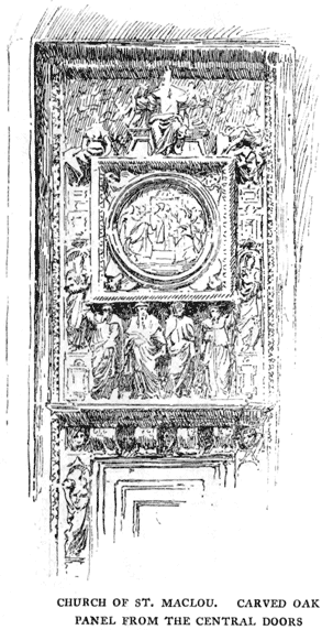 CHURCH OF ST. MACLOU. CARVED OAK PANEL FROM THE CENTRAL DOORS