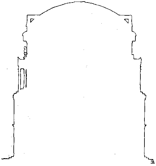 Bild 21. Das Theoderich-Grabmal von Süden gesehen. Ursprüngliche symmetrische Umrisslinie.