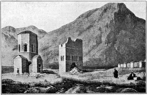 Bild 34. Binbirkilise im Jahre, 1826 nach De Laborde. Links der Centralbau.