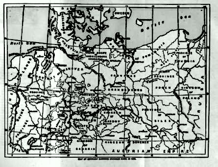 MAP OF GERMANY IN 1886