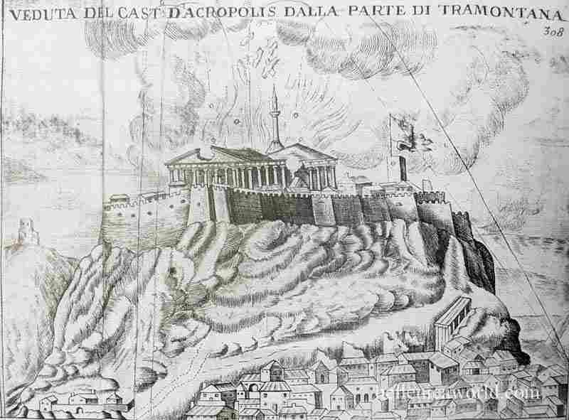 The destruction of the Parthenon in 1687