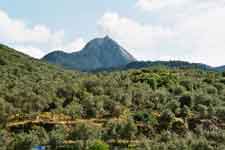 Olympos peak rises 968 meters over Lesbos