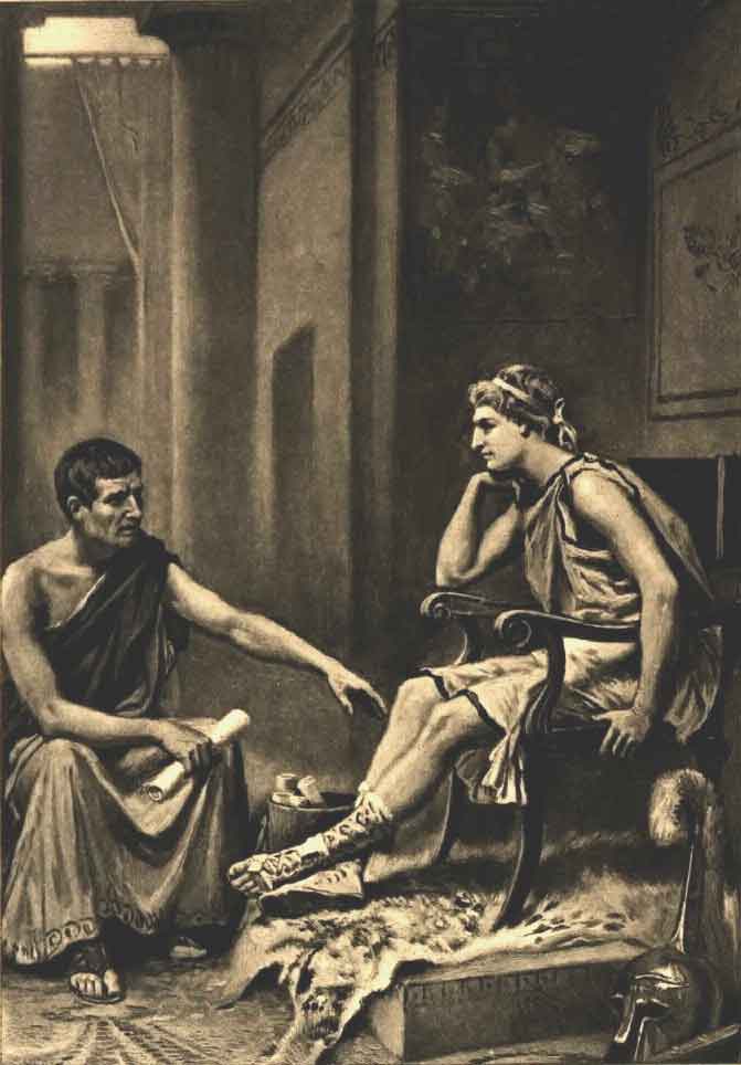 Aristotle tutoring Alexander by J L G Ferris 1895