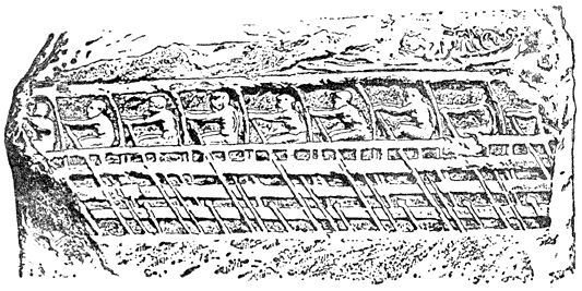 Atheensch schip met drie rijen roeibanken.