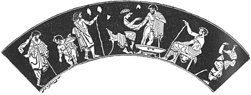 Fig. 5. A GREEK CLINIC OF ABOUT 480-470 B. C. From a vase-painting.