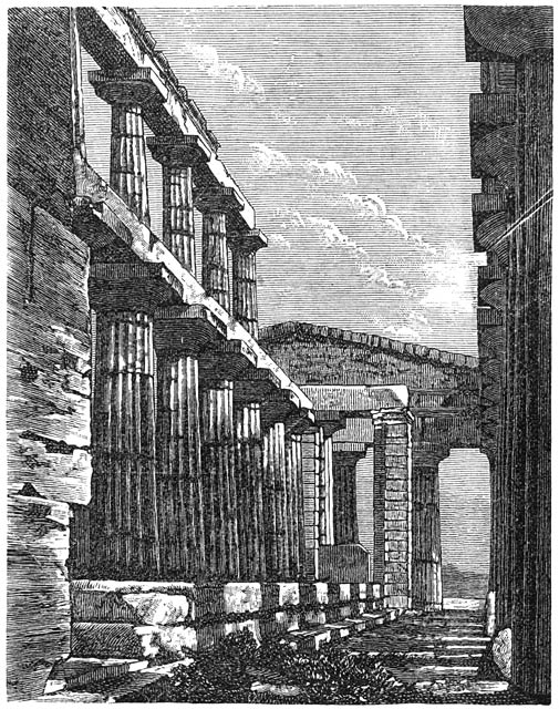 Tempelruïnen te Paestum.