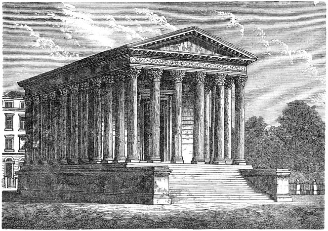 Romeinsche tempel (maison carrée) te Nîmes.