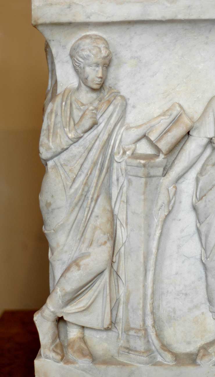 Calliope, Sarcophagus, Louvre Ma475