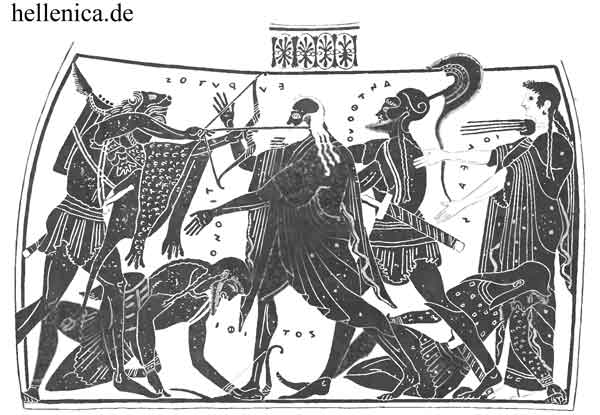 Herakles gegen Eurytos und seine Söhne für Iole