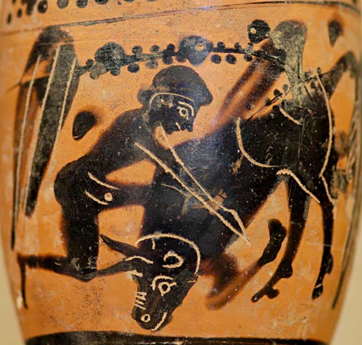 Lekythos, Herakles und der kretische Stier, LouvreF45