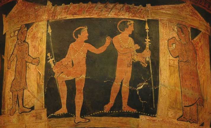 Orestes and Pylades, Louvre K404