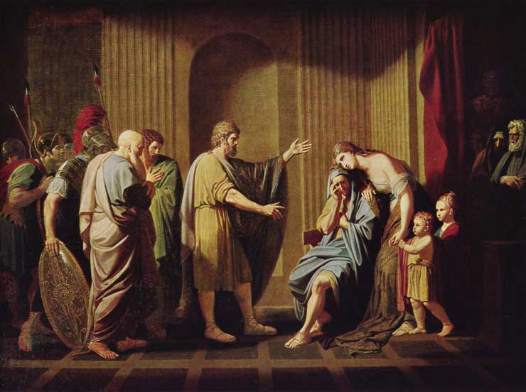 Kleombrotos sent into Exile by Leonidas II, Benjamin West