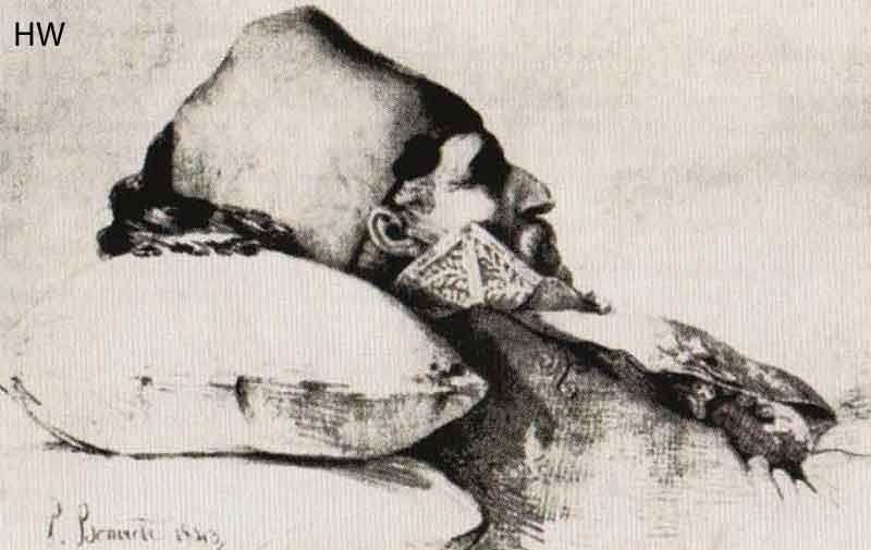 Ο Θεόδωρος Κολοκοτρώνης νεκρός, Λιθογραφία του  Bonirute , 1843 