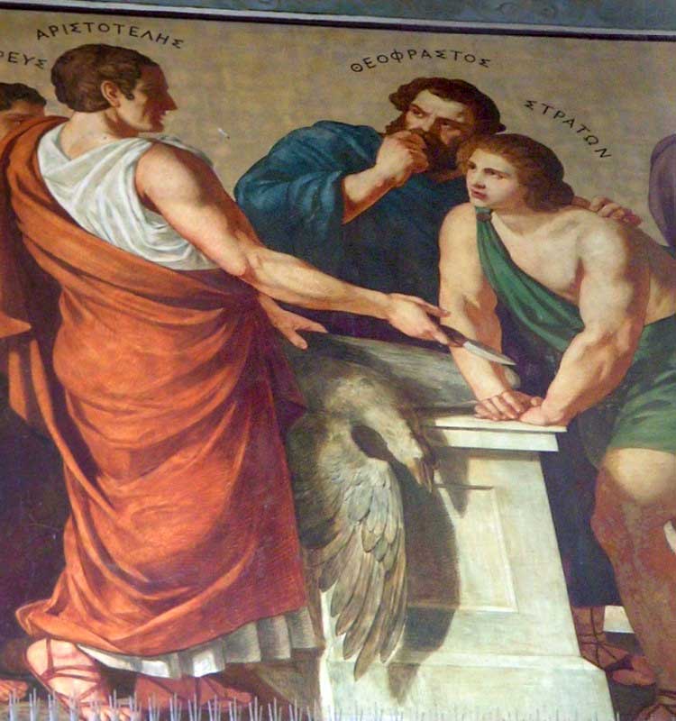 Ο Στράτων μαζί με τον Αριστοτέλη και τον Θεόφραστο