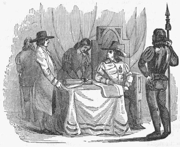 Charles II. signing the Charter of Pennsylvania.