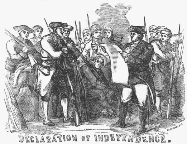 General Putnam reading the Declaration to the Connecticut Troops.