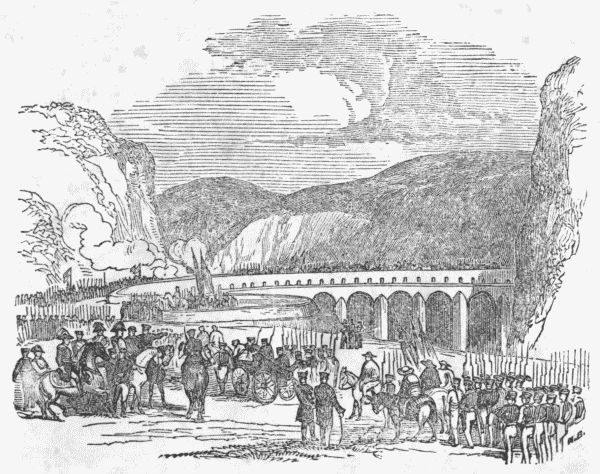 The Army crossing the National Bridge near Cerro Gordo.