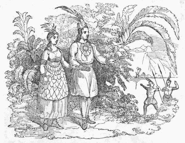 Manco Capac and his Wife first appearing to the Peruvians.