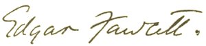 Author signature. Edgar Fawcett.