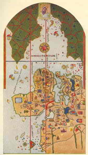 MAP OF THE WORLD, DRAWN IN 1500, THE FIRST TO SHOW AMERICA